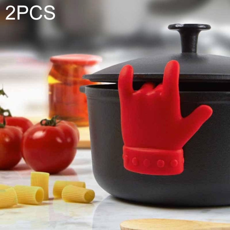 2 PCS Kitchen Silicone Pot Lid Raising Gadget Finger Shaped Pot Lid Spill-proof Raising Spoon Rack - Gadgets by PMC Jewellery | Online Shopping South Africa | PMC Jewellery | Buy Now Pay Later Mobicred