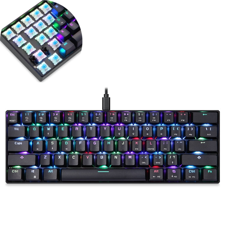 MOTOSPEED CK61 61 Keys  Wired Mechanical Keyboard RGB Backlight with 14 Lighting Effects, Cable Length: 1.5m, Colour: Green Shaft - Wired Keyboard by MOTOSPEED | Online Shopping South Africa | PMC Jewellery | Buy Now Pay Later Mobicred