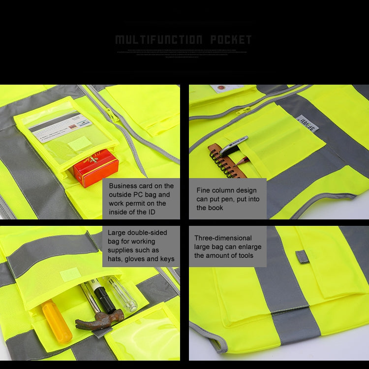Multi-pockets Safety Vest Reflective Workwear Clothing, Size:M-Chest 112cm(Yellow Blue) - Reflective Safety Clothing by PMC Jewellery | Online Shopping South Africa | PMC Jewellery | Buy Now Pay Later Mobicred