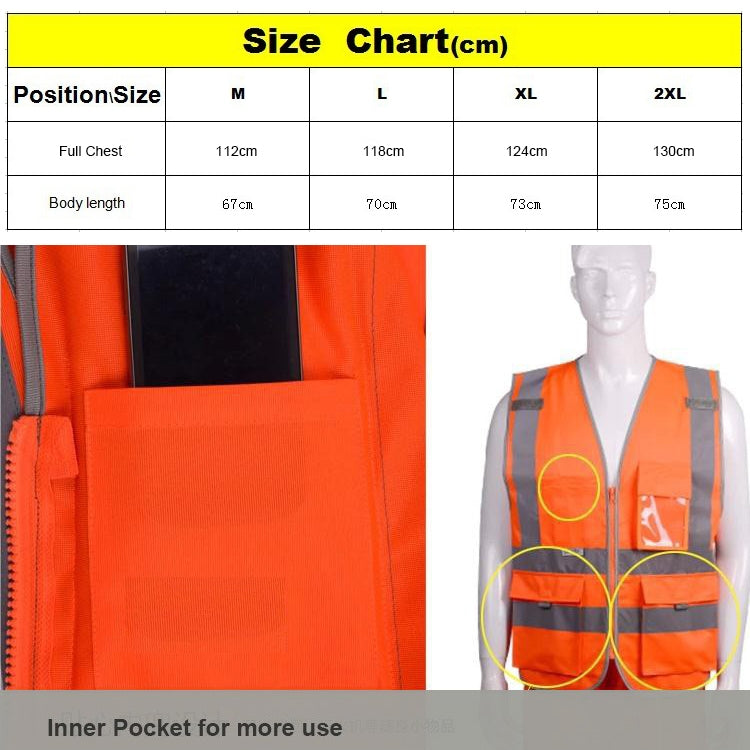 Multi-pockets Safety Vest Reflective Workwear Clothing, Size:XL-Chest 124cm(Black) - Reflective Safety Clothing by PMC Jewellery | Online Shopping South Africa | PMC Jewellery | Buy Now Pay Later Mobicred