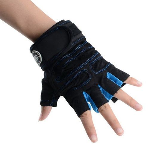 Gym Gloves Heavyweight Sports Exercise Weight Lifting Gloves Body Building Training Sport Fitness Gloves, Size:L(Blue) - Sports Safety by PMC Jewellery | Online Shopping South Africa | PMC Jewellery | Buy Now Pay Later Mobicred