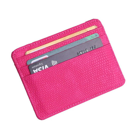 Lizard Pattern PU Leather Bank Card Set Card Package(Pink) - Card & Passport Bags by PMC Jewellery | Online Shopping South Africa | PMC Jewellery | Buy Now Pay Later Mobicred