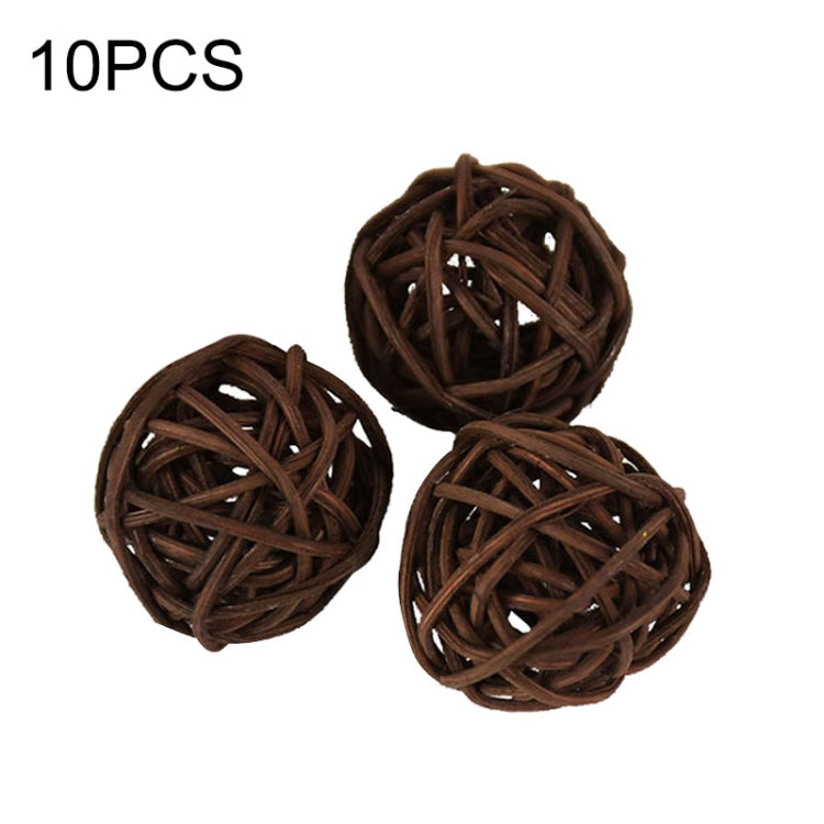 10 PCS Artificial Straw Ball For Birthday Party Wedding Christmas Home Decor(Coofee) - Ornaments by PMC Jewellery | Online Shopping South Africa | PMC Jewellery