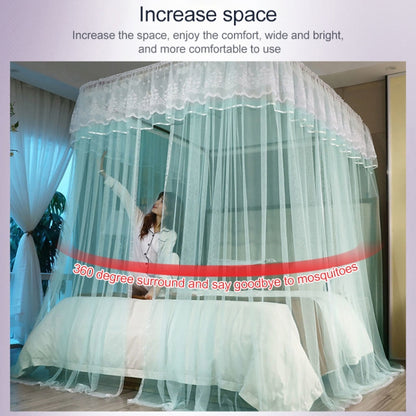 U-shaped Guide Bracket Encryption Thickening Household Mosquito Net, Size:200x220 cm(Silver Gray) - Mosquito Nets by PMC Jewellery | Online Shopping South Africa | PMC Jewellery