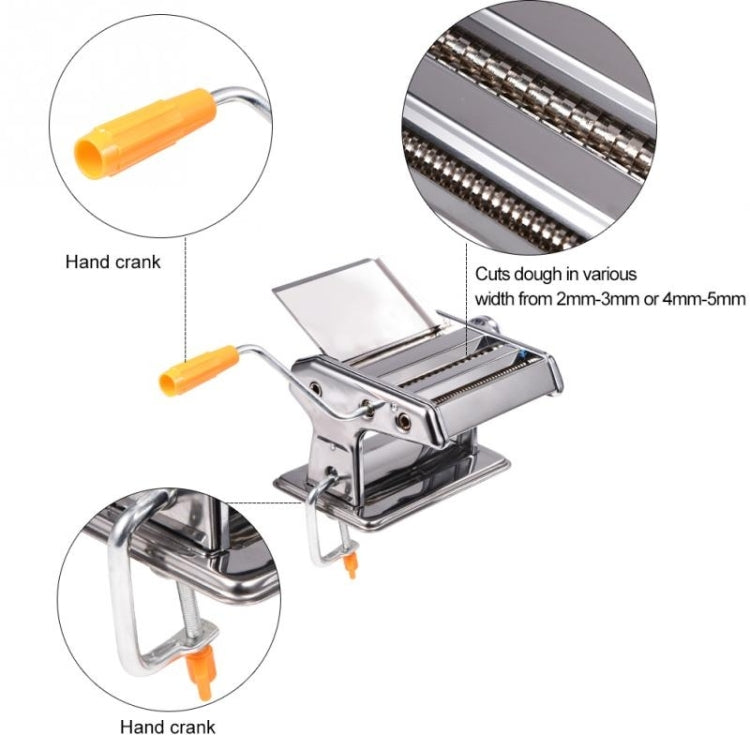 Household Stainless Steel Pasta Making Machine Manual Noodle Maker Spaghetti Hand Cutter - Cutter & Peeler by PMC TechLife | Online Shopping South Africa | PMC TechLife | Buy Now Pay Later Mobicred
