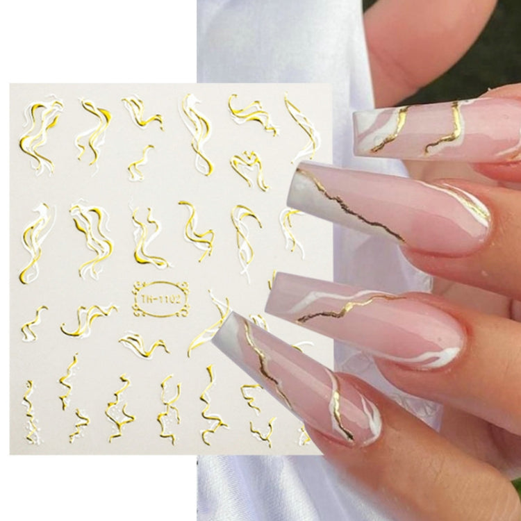 TH-1104 10pcs Frosted Transparent Back Adhesive Bronzing Smudged Nail Art Sticker - Nail Stickers by PMC Jewellery | Online Shopping South Africa | PMC Jewellery | Buy Now Pay Later Mobicred