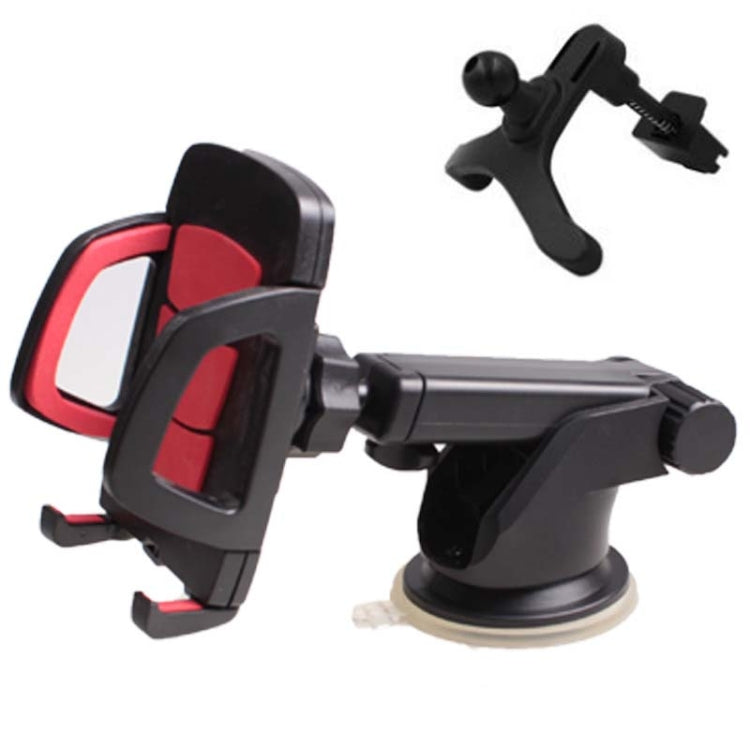 Car Phone Holder Car Air Outlet Mobile Phone Holder Suction Cup Navigation Instrument Panel General, Style:3 in 1(Red) - Car Holders by PMC Jewellery | Online Shopping South Africa | PMC Jewellery | Buy Now Pay Later Mobicred