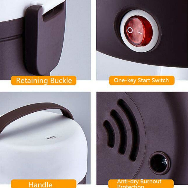 LINGRUI Multi-Function Electric Lunch Box Electric Heating Insulation Cooking Mini Rice Cooker, CN Plug, Specification:Double Layer(Purple) - free shipping - PMC TechLife - Order now!
