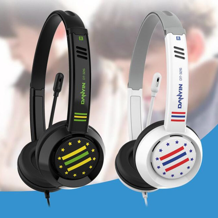 DANYIN DT326 Head-mounted Desktop Computer Children Learning Wire Headset with Microphone, Cable Length:1.8m, Style:USB(White) - free shipping - PMC Jewellery - Order now!