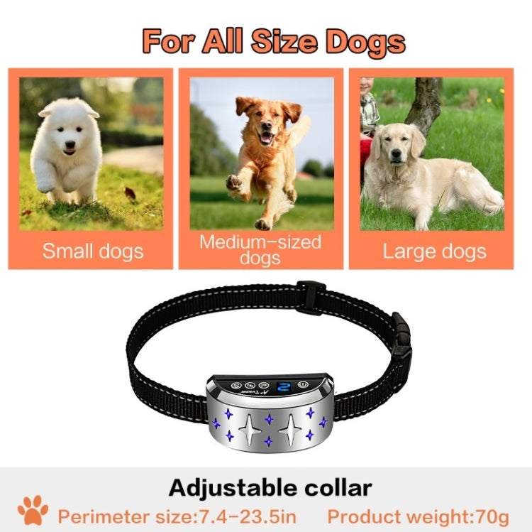 Silver Star Pattern Dog Training Device Electronic Shock Charging Waterproof Collar Pet Bark Stopper - Training Aids by PMC Jewellery | Online Shopping South Africa | PMC Jewellery | Buy Now Pay Later Mobicred