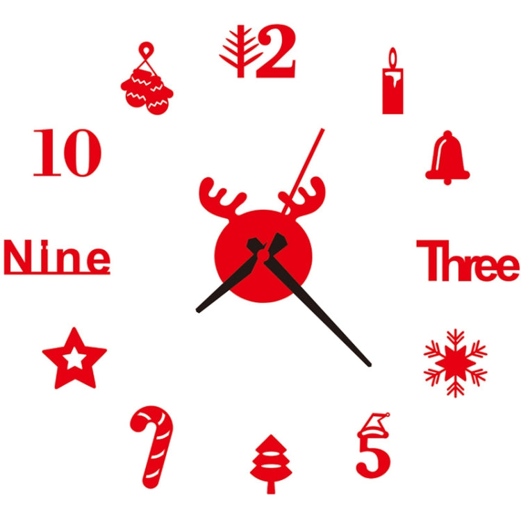 Acrylic 3D Wall Clock DIY Living Room Bedroom Wall Background Decoration(Red) - DIY Clocks by PMc TechLife | Online Shopping South Africa | PMc TechLife | Buy Now Pay Later Mobicred