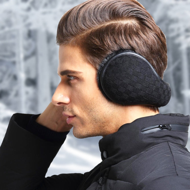 Winter Warm Wool Ear Bag Back-Wearing Foldable Plush Earmuffs, Size:Free Size(Black Wool Square) - Bomber Hats by PMC Jewellery | Online Shopping South Africa | PMC Jewellery