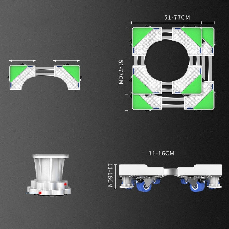 Single Tube 4 Legs Adjustable Stainless Steel Refrigerator Bracket Washing Machine Base Bracket - free shipping - PMC TechLife - Order now!