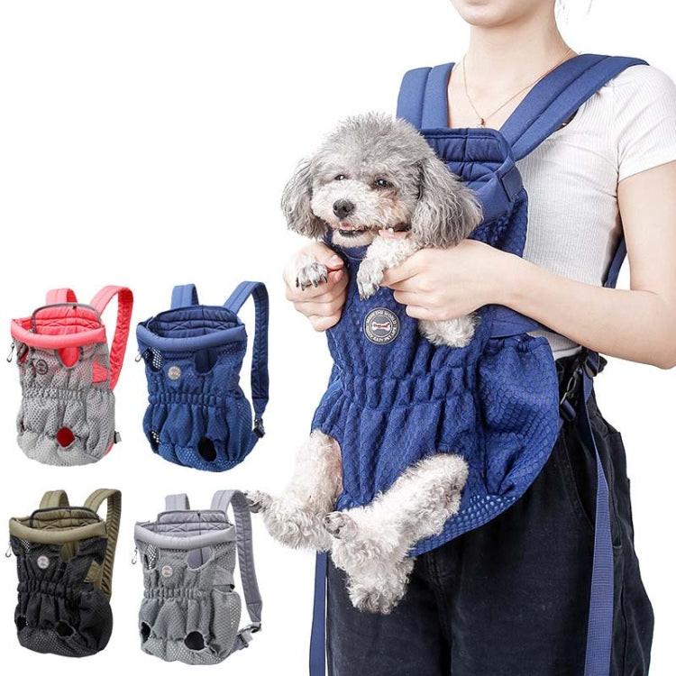 Doglemi Pet Outing Backpack Dog Shoulder Chest Bag Breathable Mesh Dog Cat Bag, Size:L(Blue) - free shipping - PMC TechLife - Order now!