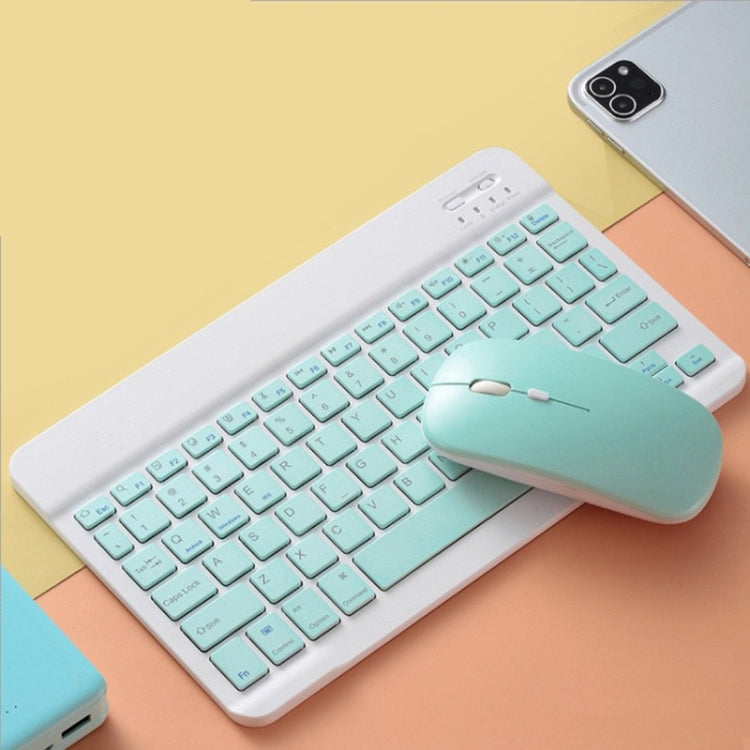 Universal Ultra-Thin Portable Bluetooth Keyboard and Mouse Set For Tablet Phones, Size:7 inch(Green Keyboard + Green Mouse) - Universal Keyboard by PMC TechLife | Online Shopping South Africa | PMC TechLife