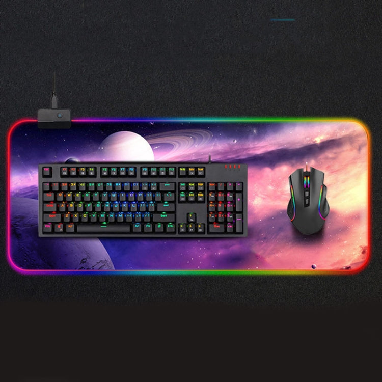 Rubber Gaming Waterproof RGB Luminous Mouse Pad with 14 Kinds of Lighting Effects, Size: 800 x 300 x 4mm(Deep Planet) - Mouse Pads by PMC Jewellery | Online Shopping South Africa | PMC Jewellery | Buy Now Pay Later Mobicred