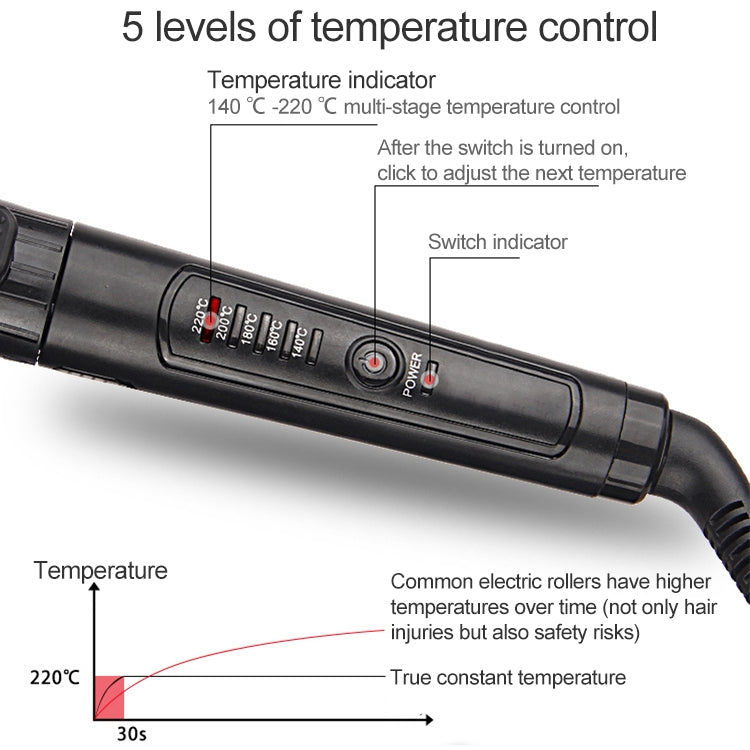 Nano Titanium Hair Curler with LED Digital Temperature Display, Size: 25mm, US Plug - free shipping - PMC TechLife - Order now!