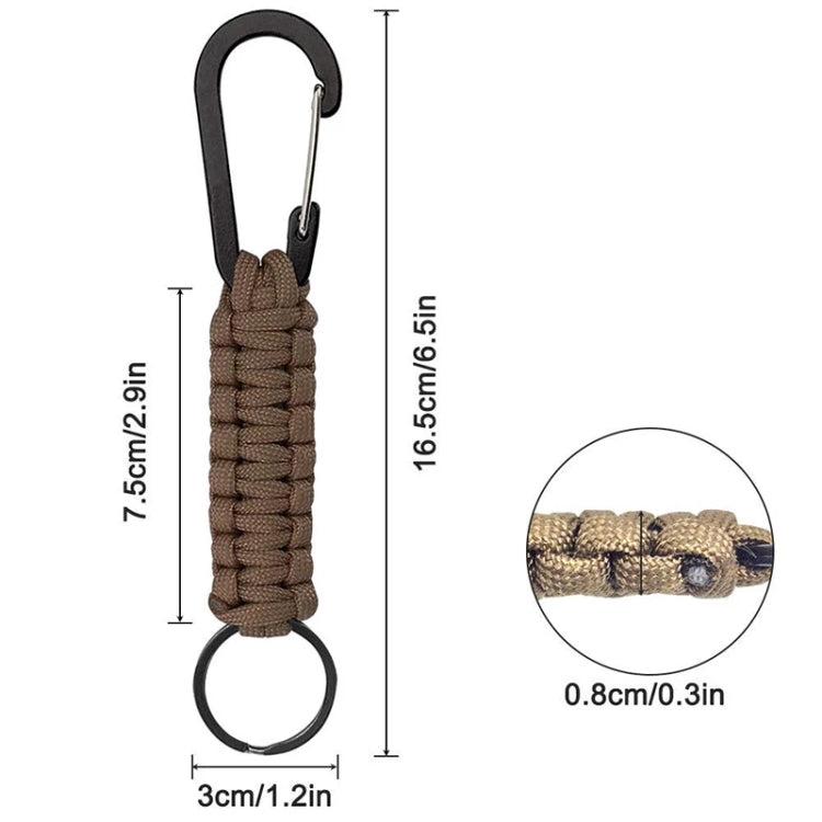 Outdoor Multifunctional Nylon Umbrella Rope Carabiner Key Chain(Black) - free shipping - PMc TechLife - Order now!