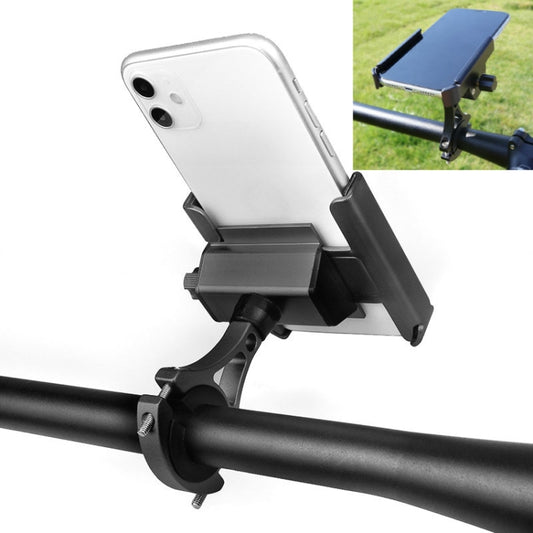 CYCLINGBOX Aluminum Alloy Mobile Phone Holder Bicycle Riding Takeaway Rotatable Metal Mobile Phone Bracket, Style:Handlebar Installation(Black) - Holders by CYCLINGBOX | Online Shopping South Africa | PMC Jewellery | Buy Now Pay Later Mobicred