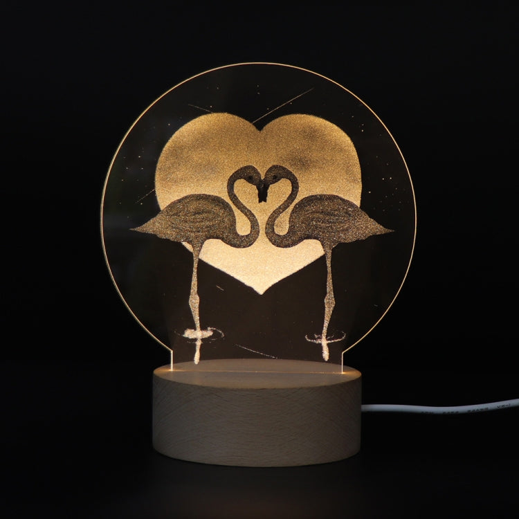 3D Atmosphere Decorative Light Acrylic Inner Carved LED Night Light Creative Girl Table Lamp(Flamingo) - Novelty Lighting by PMC TechLife | Online Shopping South Africa | PMC TechLife | Buy Now Pay Later Mobicred