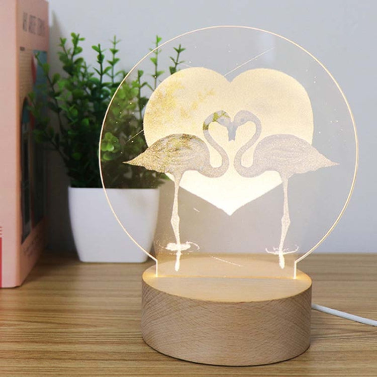 3D Atmosphere Decorative Light Acrylic Inner Carved LED Night Light Creative Girl Table Lamp(Flamingo) - Novelty Lighting by PMC TechLife | Online Shopping South Africa | PMC TechLife | Buy Now Pay Later Mobicred