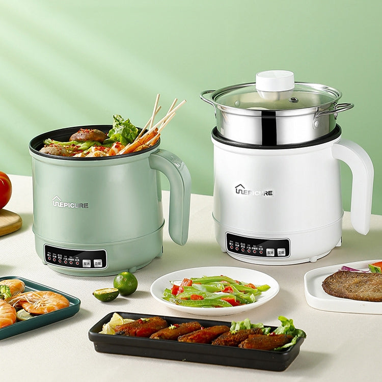 Multi-Function Electric-Cooker Mini Dormitory Student Cooking Rice Stir Frying Non-Stick Pot, 110V US Plug, Colour: White Smart Single Pot(1.7L) - free shipping - PMC TechLife - Order now!