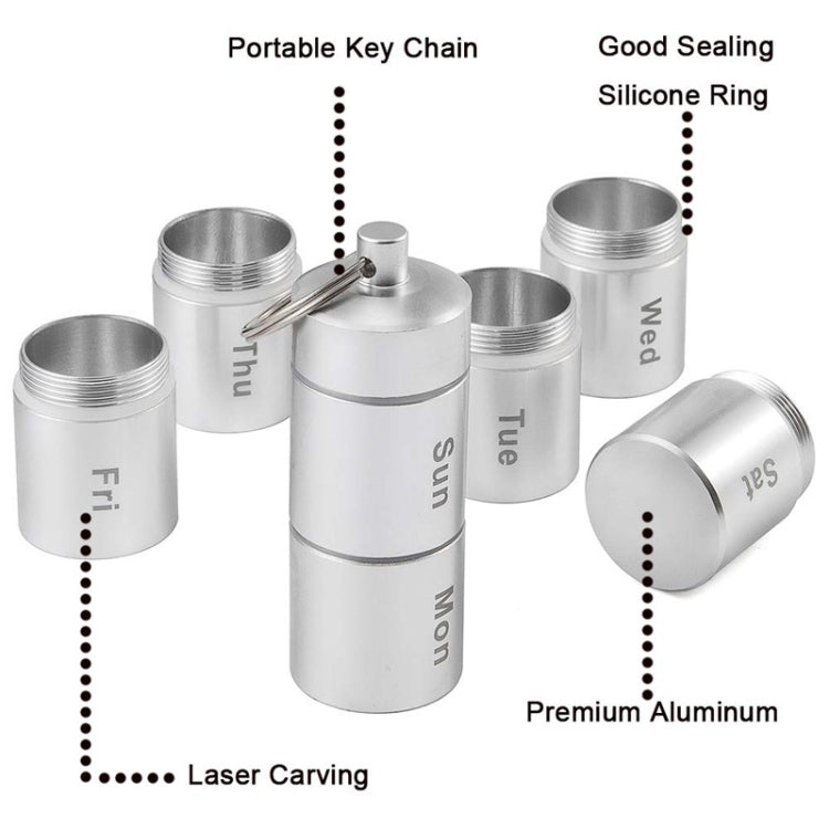 Sealed Waterproof 7 Days Split Aluminum Alloy Metal Pill Box - free shipping - PMC TechLife - Order now!