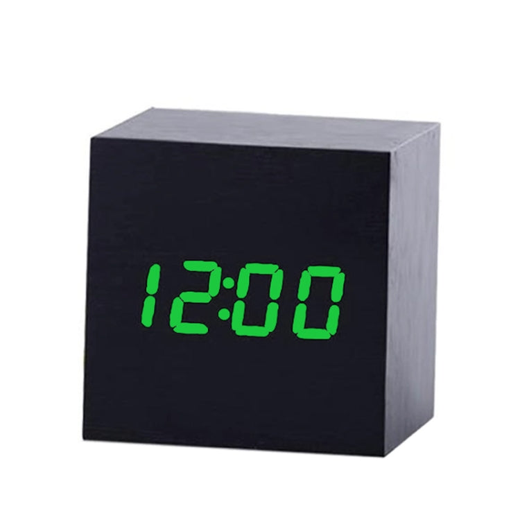 Multicolor Sounds Control Wooden Clock Modern Digital LED Desk Alarm Clock Thermometer Timer Black Green - Alarm Clocks by PMc TechLife | Online Shopping South Africa | PMc TechLife | Buy Now Pay Later Mobicred