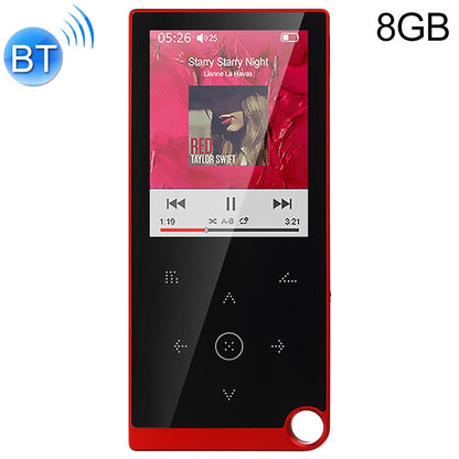 E05 2.4 inch Touch-Button MP4 / MP3 Lossless Music Player, Support E-Book / Alarm Clock / Timer Shutdown, Memory Capacity: 8GB Bluetooth Version(Red) - MP4 Player by PMC Jewellery | Online Shopping South Africa | PMC Jewellery | Buy Now Pay Later Mobicred