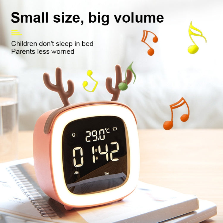 Cartoon Deer Shape Children Snooze Multifunctional USB Rechargeable Student LED Alarm Clock(Blue) - free shipping - PMc TechLife - Order now!