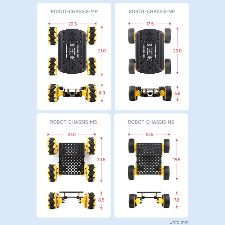 Waveshare Smart Mobile Robot Chassis Kit, Chassis:Normal(Mecanum Wheels) - Robotics Accessories by Waveshare | Online Shopping South Africa | PMC Jewellery | Buy Now Pay Later Mobicred