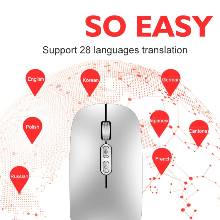 M103 1600DPI 5 Keys 2.4G Wireless Mouse Charging Ai Intelligent Voice Office Mouse, Support 28 Languages(Black) - free shipping - PMC Jewellery - Order now!