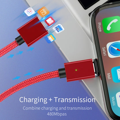 2 PCS ESSAGER Smartphone Fast Charging and Data Transmission Magnetic Cable with 8 Pin Magnetic Head, Cable Length: 1m(Red) - Charging Cable & Head by PMC Jewellery | Online Shopping South Africa | PMC Jewellery | Buy Now Pay Later Mobicred