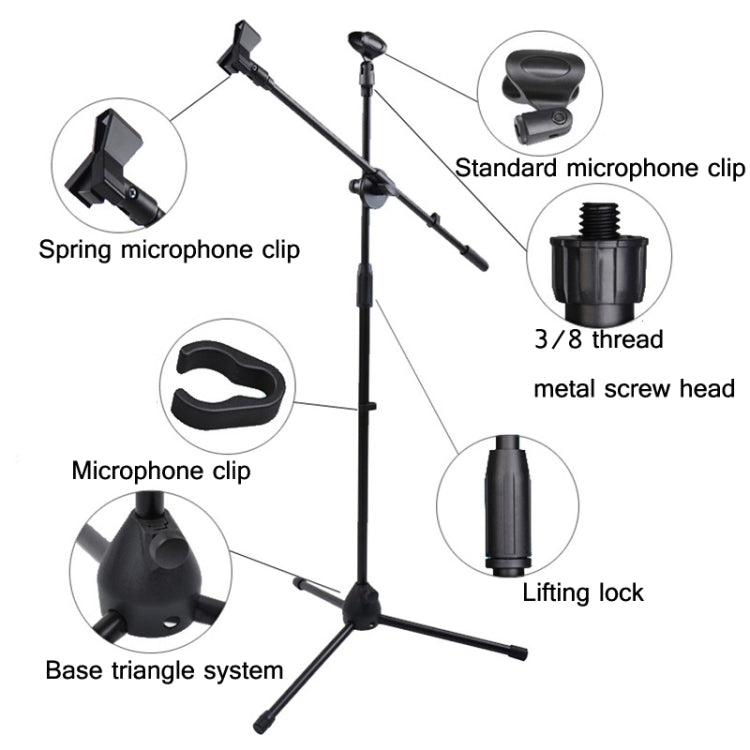 ML02  Live Microphone Lift Stand Floor Microphone Stand Stage Performance Vertical Tripod - Stand by PMC TechLife | Online Shopping South Africa | PMC TechLife | Buy Now Pay Later Mobicred