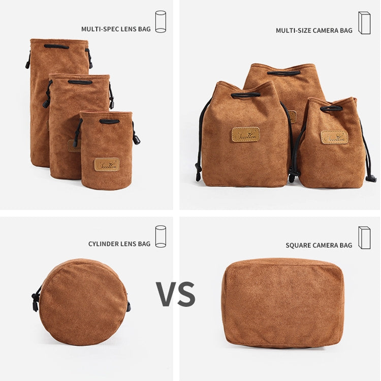 S.C.COTTON Liner Shockproof Digital Protection Portable SLR Lens Bag Micro Single Camera Bag Square Blue M - Lens Bag by S.C.COTTON | Online Shopping South Africa | PMC TechLife | Buy Now Pay Later Mobicred