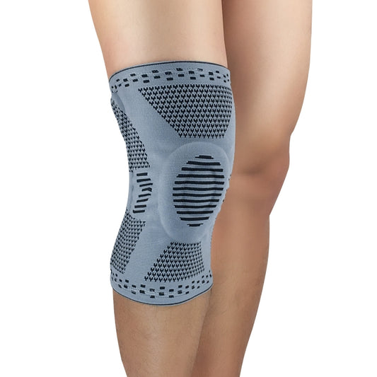 Sports Knee Pads Anti-Collision Support Compression Keep Warm Leg Sleeve Knitting Basketball Running Cycling Protective Gear, Size: M(Gray) - Sports Safety by PMC Jewellery | Online Shopping South Africa | PMC Jewellery | Buy Now Pay Later Mobicred