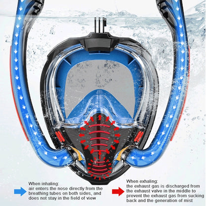 Snorkeling Mask Double Tube Silicone Full Dry Diving Mask Adult Swimming Mask Diving Goggles, Size: L/XL(Black/Blue) - Diving Mask by PMC Jewellery | Online Shopping South Africa | PMC Jewellery | Buy Now Pay Later Mobicred