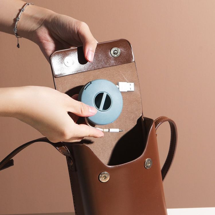 Round Data Cable Storage Box Earphone Storage Collection Box(Yellow) - Storage Boxes by PMC TechLife | Online Shopping South Africa | PMC TechLife