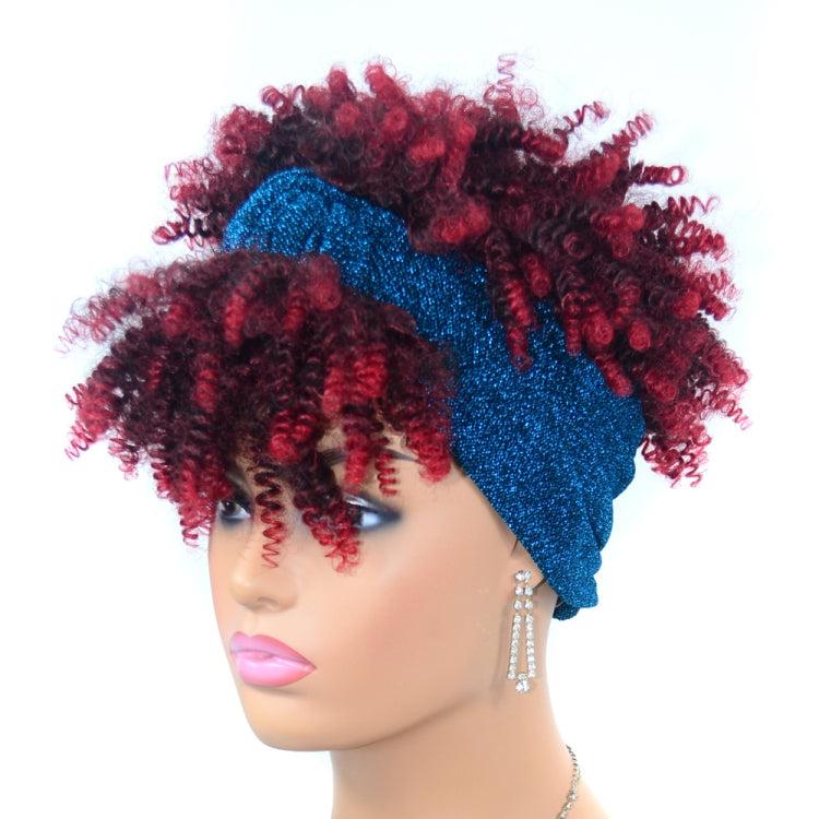 Headscarf Wig Black Gradient Small Curly Wig Explosive Headgear, Colour: 1.TJA1-1BT27# - free shipping - PMC TechLife - Order now!