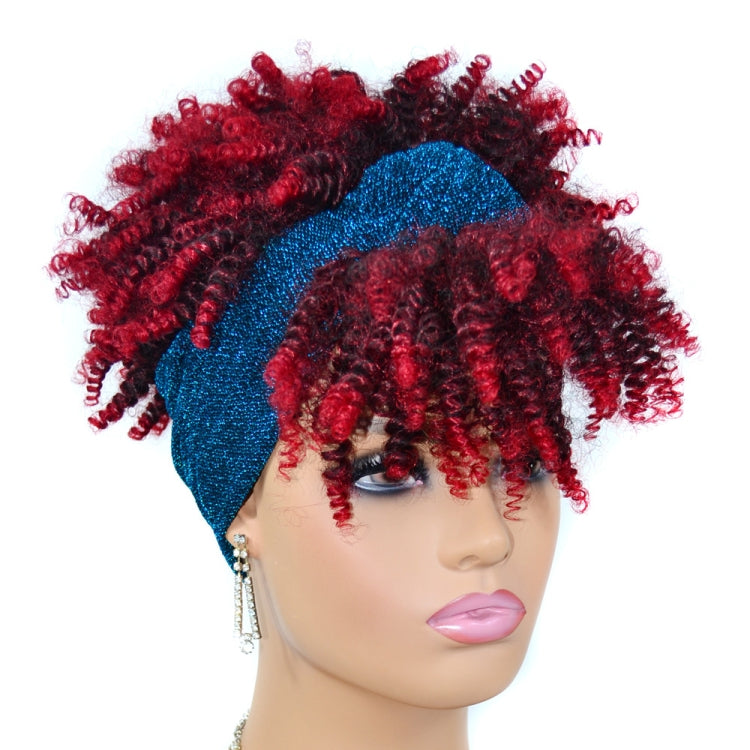 Headscarf Wig Black Gradient Small Curly Wig Explosive Headgear, Colour: 2.TJA1-1BT30# - free shipping - PMC TechLife - Order now!