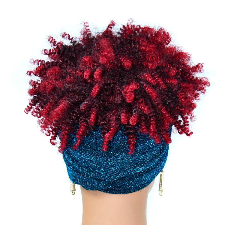 Headscarf Wig Black Gradient Small Curly Wig Explosive Headgear, Colour: 3.TJA1-1BTBUG# - free shipping - PMC TechLife - Order now!