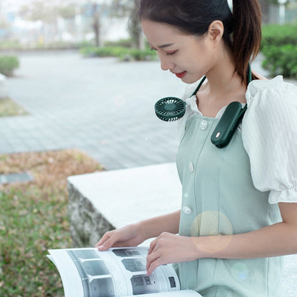 LN2 Hanging Neck Small Fan Outdoor Foldable USB Lazy Handheld Fan(Green) - Electric Fans by PMC Jewellery | Online Shopping South Africa | PMC Jewellery | Buy Now Pay Later Mobicred