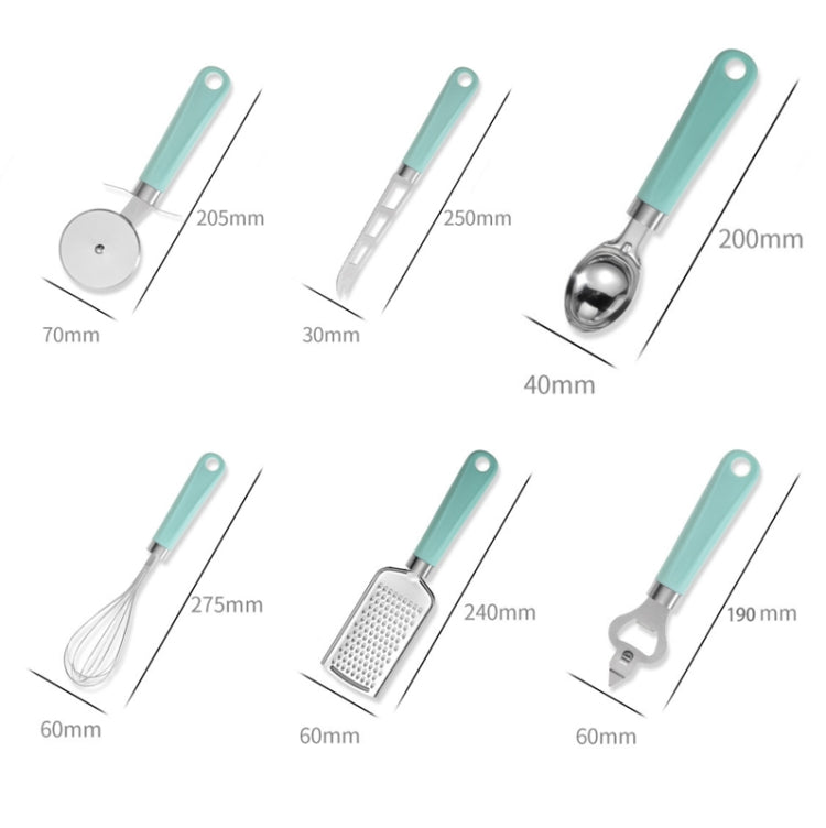 9 in 1 Plastic Handle Stainless Steel Kitchen Utensils Household Gadget Set(Black) - Gadgets by PMC TechLife | Online Shopping South Africa | PMC TechLife | Buy Now Pay Later Mobicred