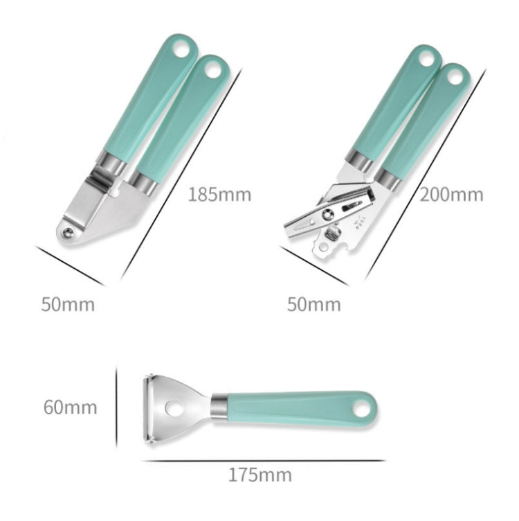 9 in 1 Plastic Handle Stainless Steel Kitchen Utensils Household Gadget Set(Cyan) - Gadgets by PMC Jewellery | Online Shopping South Africa | PMC Jewellery | Buy Now Pay Later Mobicred