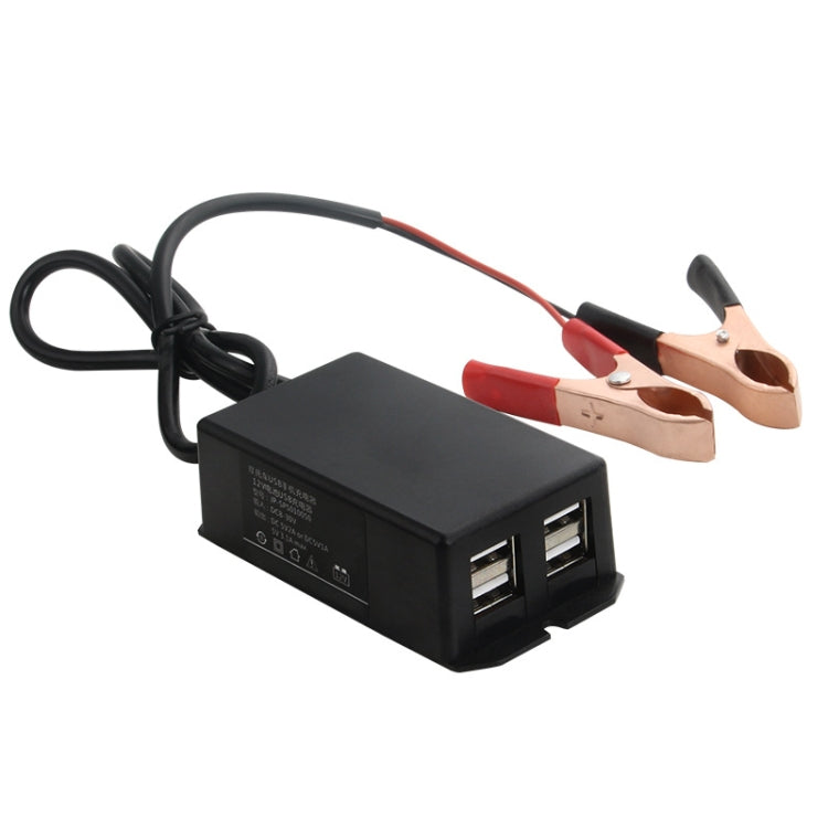 12/24V 4 USB Interface Motorcycle Car Mobile Phone Charger - Battery Charger by PMC TechLife | Online Shopping South Africa | PMC TechLife | Buy Now Pay Later Mobicred