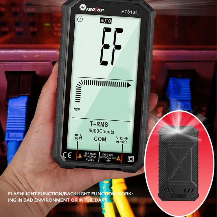 TOOLTOP ET8134 4.7 Inch LCD Full-Screen Multimeter With Color Change Alarm Function - Digital Multimeter by PMC Jewellery | Online Shopping South Africa | PMC Jewellery | Buy Now Pay Later Mobicred