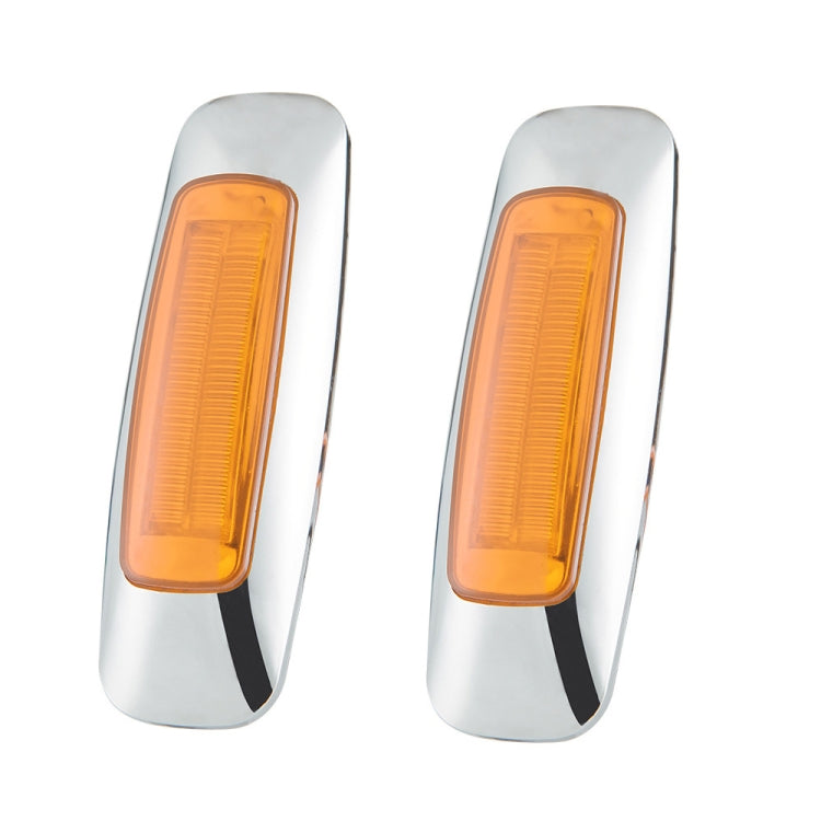 2 PCS 12/24V 8 LEDs Explosion Lightning Plating Edge Light Side Tail Light(Yellow) - Warning Lights by PMC Jewellery | Online Shopping South Africa | PMC Jewellery | Buy Now Pay Later Mobicred