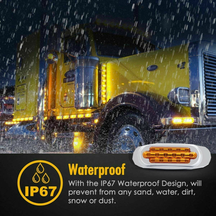 12-24V 16 LEDs Electroplating Side Lights Side Tail Lights Cargo Truck Modification Light, Colour: Red (High and Low Light 3 Lines) - Warning Lights by PMC TechLife | Online Shopping South Africa | PMC TechLife | Buy Now Pay Later Mobicred