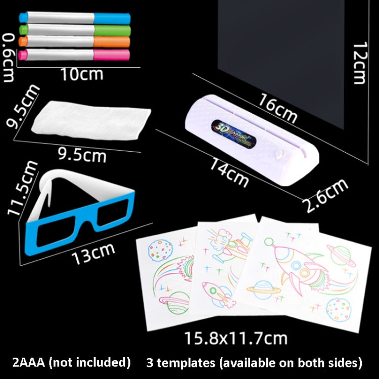 3D Fluorescent Drawing Board Magic Luminous Three-Dimensional Writing Board Graffiti Board Lighting Puzzle Children Drawing Board,Style: Medium Drawing Board (Dinosaur Version) -  by PMC TechLife | Online Shopping South Africa | PMC TechLife | Buy Now Pay Later Mobicred