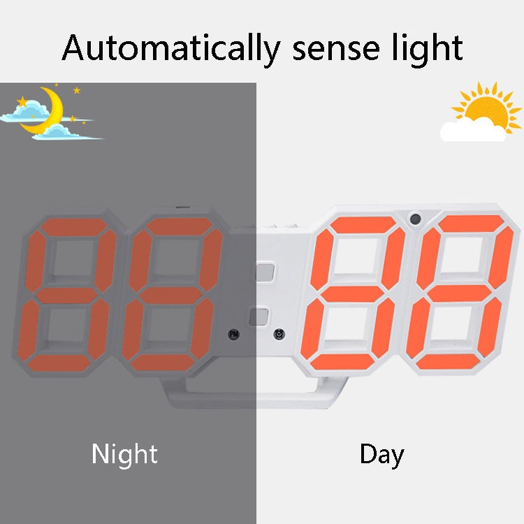 6609 3D Stereo LED Alarm Clock Living Room 3D Wall Clock, Colour: Red - Alarm Clocks by PMc TechLife | Online Shopping South Africa | PMc TechLife | Buy Now Pay Later Mobicred